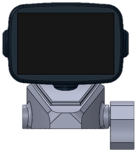 CAD front view of the head and neck assembly